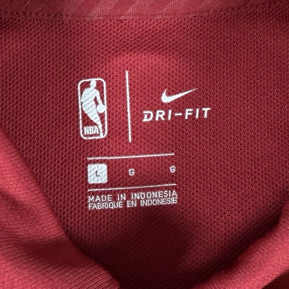 Nike Dri-Fit Mens Large Cleveland Cavaliers Wine Performance Golf Polo Shirt NBA - Picture 4 of 5